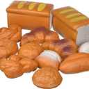 12 PCS Fake Bread Pastries Set, Life Sized Plastic Pretend Play Food Toy Kids Bakery Grocery Kitchen Playset