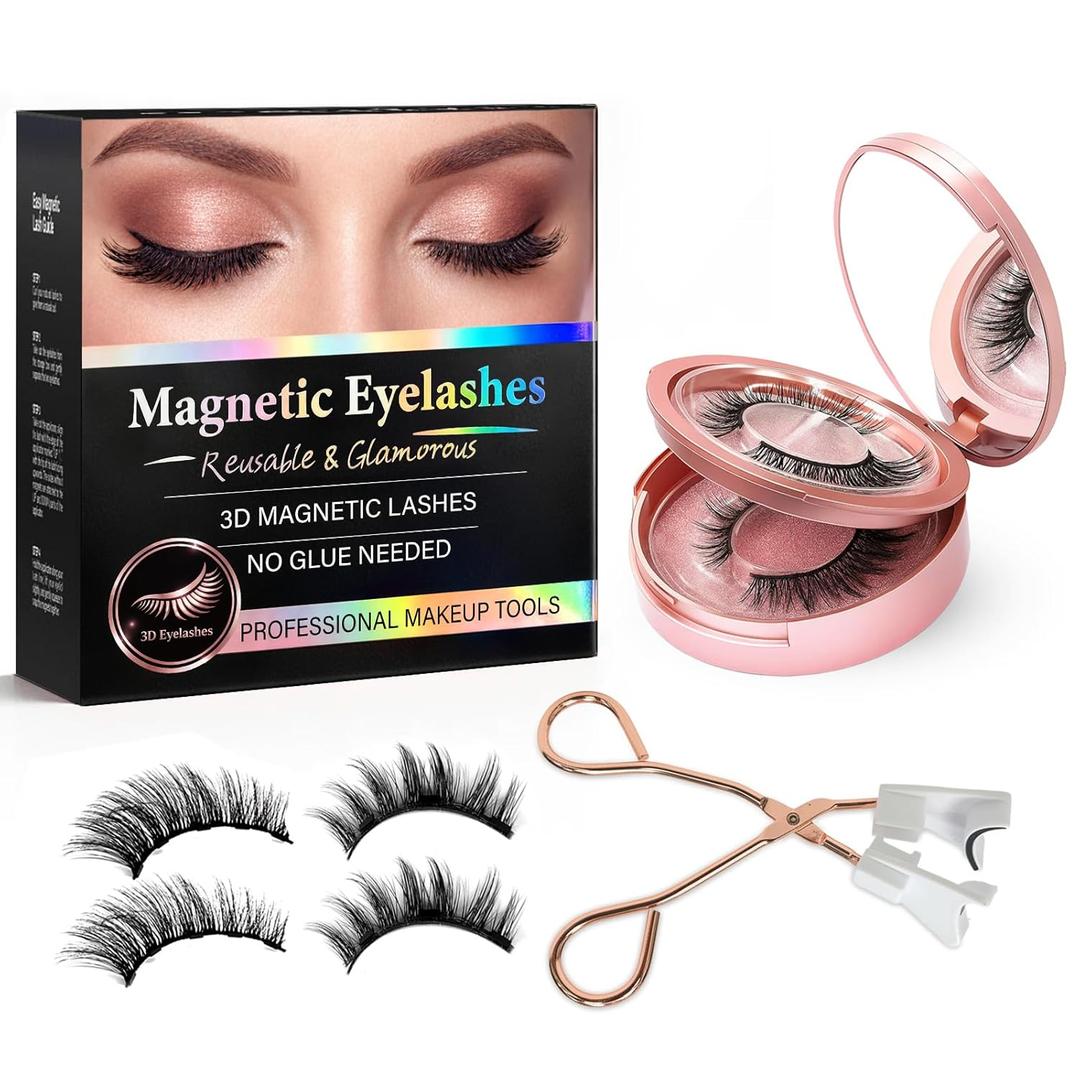 Magnetic Eyelashes, Reusable False Eyelashes, Natural Wispy Volume Lash Strips for Gorgeous Look, Cruelty-Free & No Glue Needed
