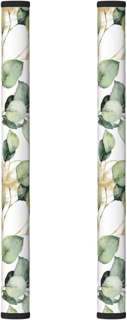 Refrigerator Door Handle Covers, Green Leaves Fridge Handle Cover Set of 2 Kitchen Appliance Handle Covers Protector for Fridge Microwave Stove Oven Dishwasher