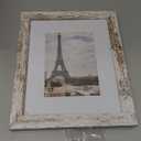 Hongkee 8x10 Picture Frame Set of 4, Made of Real Glass and Distressed White Wooden Frame, 8 by 10 Photo for Wall or Tabletop - Display Picture 5x7 with Mat or 8x10 Without Mat