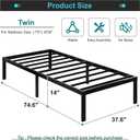 Heavy Duty Twin Bed Frame 14 Inch Metal Support Up to 2500 lbs