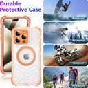 2025 New for iPhone 15 Pro Case Waterproof, [Compatible with MagSafe][Built-in Camera & Screen Protector][Full Body Shockproof][IP68 Waterproof][Dustproof] Phone Case for iPhone 15 Pro 6.1" (Orange)