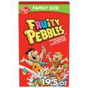 Pebbles Fruity PEBBLES Cereal, Fruity Kids Cereal, Gluten Free Rice Cereal for Kids, 19.5 OZ Family Size Cereal Box, Expiry: 05/19/27