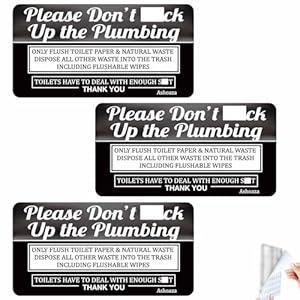 3 PCS Funny Bathroom Signs for Home, 5.7x3 Acrylic Do Not Flush Sign for Bathrooms, Toilet Bath Rules Please Do Not Flush Anything Except Toilet Paper