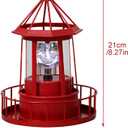 Solar Lighthouse Lamp, 360 Degree Rotating Lighthouse Light, Waterproof LED Solar Garden Landscape Lights for Lawn Patio Pond Yard Outdoor Decor