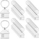 Taiyin House Key Chain House Shaped Pendant Keychains Home Keychain Set Cute Home with Window Key Charm Metal Keyring Gift
