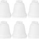Teenyyou 6 Pcs Frosted Glass Globes for Ceiling Fan Lights Covers Glass Lamp Shade Replacement for E26 Chandelier Table Wall Sconce, 2-1/8" Fitter, 4-5/8" Diameter x 4-1/2" Height