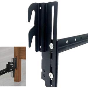 2Pcs #711 Bolt-On to Hook-On Bed Frame Conversion Brackets for Headboard or Footboard,Bed Hook Adapter kit with Hardware, Hook on Bed Rails Brackets(Black)