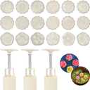 21 Pieces Bath Bomb Press Mold Kit, MaehSab 3 Pcs Round Shower Steamer Molds with 18 Flower Pattern Stamps DIY Tools, Moon Cake Making Mold for Mid-Autumn Festival, Dessert Baking