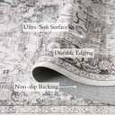 Freyja Washable Rugs 3x5 Area Rug, Soft Non Slip Distressed Indoor Door Mat, Vintage Thin Floral Rugs for Bedroom Bathroom Floor Kitchen Entryway Laundry Room Decor (Rustic Brown)