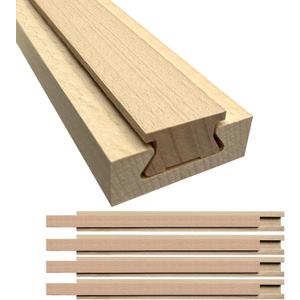 Wood Center/Bottom/Classic Mounted Drawer Slides, 18 Inches Wooden Dresser Undermount Drawer Slides Guide Track Rails for Dresser Replacement Kit (L002-18In-4P)