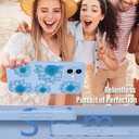 OOK Floral Case for iPhone 17 Case Cute Sunflower Floral Blooms Design Soft TPU Shockproof Protective for Women Girls Slim Phone Cover - Blue Flower