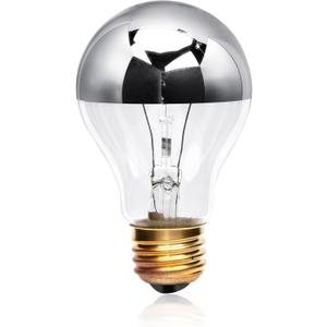 60A 19HM 60 Watt Incandescent Half Chrome A19, Medium Base 2700K Warm White | Perfect for open fixtures, pendants, restaurant and retail lighting