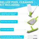Sepetrel Deluxe Swimming Pool Cleaning Kit with Spa Jet Vacuum Cleaner,Brush, Semi-deep Skimmer Net & Adjustable 57.5-inch Pole,Ideal for Cleaning Above Ground,Inflatable Pools