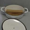 Dutch Oven Pot with Lid  Non Stick Dutch Oven for Sourdough Bread Baking  Cast Aluminum Cooking Pot  Oven Safe Stock Pot  4-Quart, 11 Inch, Cream  by Nuovva