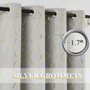 ZJDECOR Grey Full Blackout Window Curtain Panels with Gold Geo Moroccan Metallic Printed Pattern,Modern Grommet Drapes for Bedroom,Thermal Insulated Window Treatment,52" Wx84 L(Pack of 2),Grey/Gold