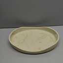 Natural Travertine Textures Serving Tray with Handles - 14x10 inches, Beaded Oval Decorative Tray, Countertop Ottoman Tray for Vanity, Living Room Entryway Table, Perfume Candle Display