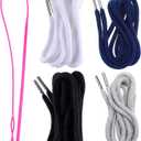 Drawstring Cords Replacement Drawstrings with Easy Threader for Sweatpants Shorts Pants Jackets Coats (Black, White, Grey, Navy Blue)