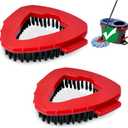 Oceda Scrubber Mop Head, Compatible with RinseClean 2-Tank System, 2 pcs Scrub Brush, Floor Scrubber Hard Bristle Cleaning Brush for Bathroom, Kitchen, Tub, Floor and Tile