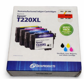 4 Pack New 220XL T220XL Ink for Epson Work Force Black Color 220 T 220 XL Set