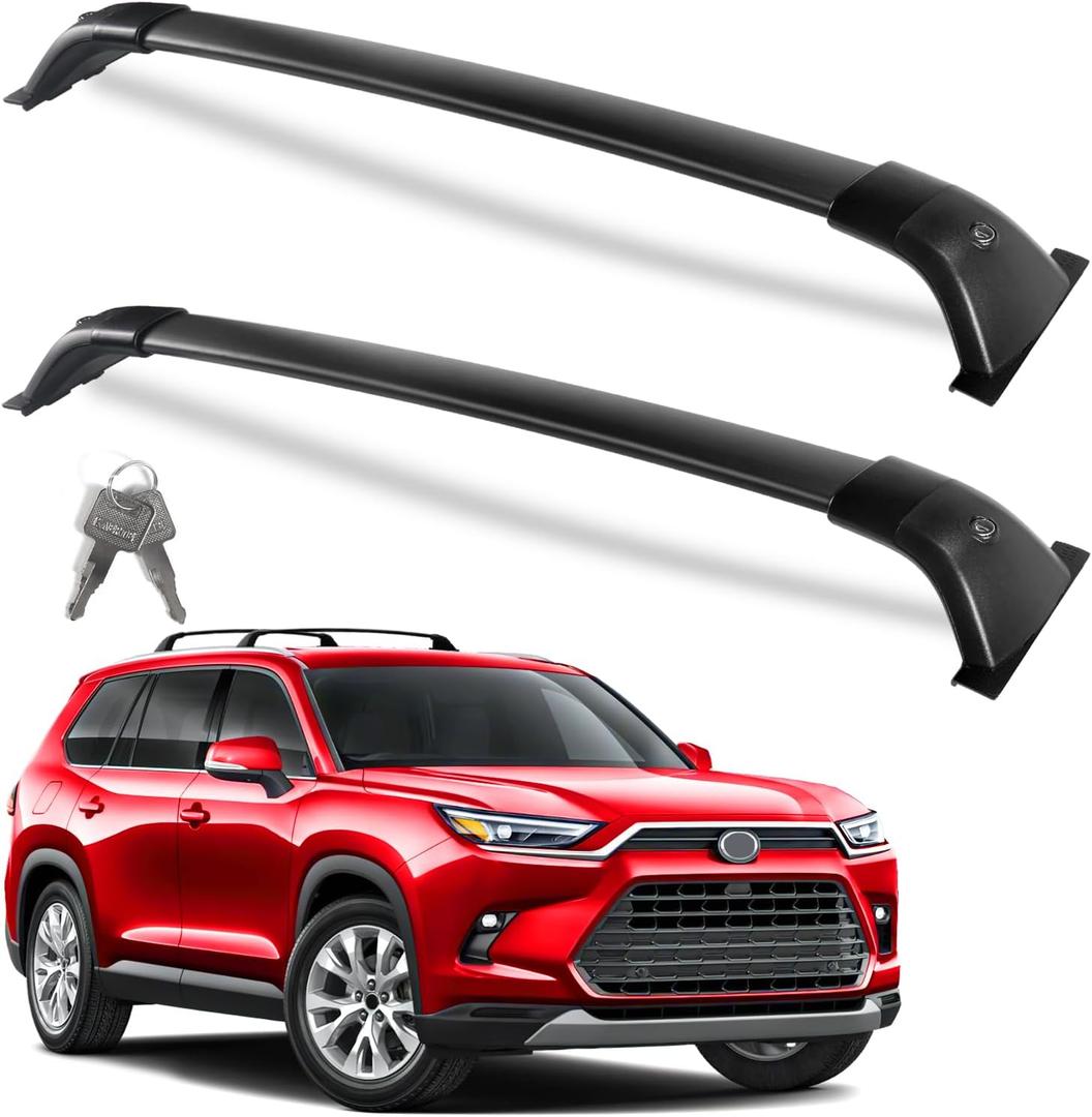 Wonderdriver Heavy Duty Black Upgraded Roof Rack Cross Bars 260lbs Compatible with Toyota Grand Highlander & Lexus TX 2024-2026, Metal Lockable Aluminum Roof Rails Crossbars Cargo (Not for Highlander)