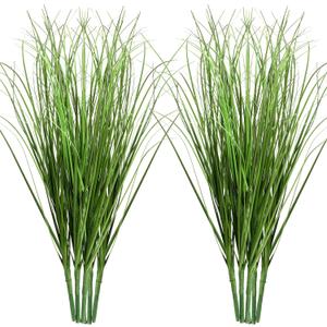 10 PCS Artificial Wheat Grass Plants, 14.6 Inch Faux Shrubs Wheat Grass Greenery Stems with Realistic Look, Fake Tall Grass for Indoor Outdoor Decor, Artificial Plants for Home Office Garden, Large