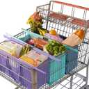 Lotus Club Cart Trolley Reusable Shopping Bags (3-Pack) Detachable & Reusable Grocery Bags Foldable w/ Insulated Grocery Bag & Egg Holder Washable Shopping Totes for Easy Storage & to Save Time