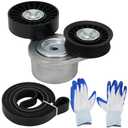 Engine Serpentine Belt Tensioner Drive Kit Compatible with Dodge Ram 1500 2002-2007, Dakota 2000-2007, Durango 2000-2003 3.7L 4.7L Replace # 39120 6PK2224
