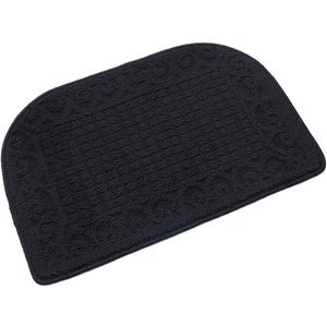 COSY HOMEER 27X18 Inch Anti Fatigue Kitchen Rug Mats are Made of 100% Polypropylene Half Round Rug Cushion Specialized in Anti Slippery and Machine Washable (Black 1 pc)