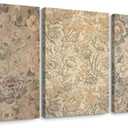 Vintage Flower Wall Art Decor Beige Floral Canvas Wall Art Botanical Rustic Pictures Prints Farmhouse Antique Painting Vintage Flower Poster for Living Room Bedroom 16x24 Inch Wrapped Canvas Set of 3