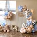 Nude Beige Double Stuffed Balloons Different Size 115Pcs 5/10/12/18" Tan Apricot Nude Balloon Arch Garland kit for Boho Birthday Baby Shower Bridal Shower Gender Reveal Bear Neutral Party