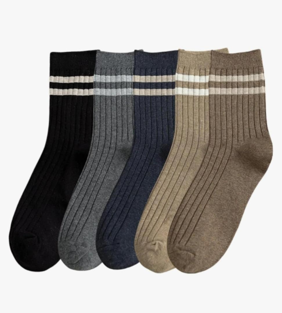Mens Athletic Cotton Socks, Five Pack, Ankle Sock, One Size