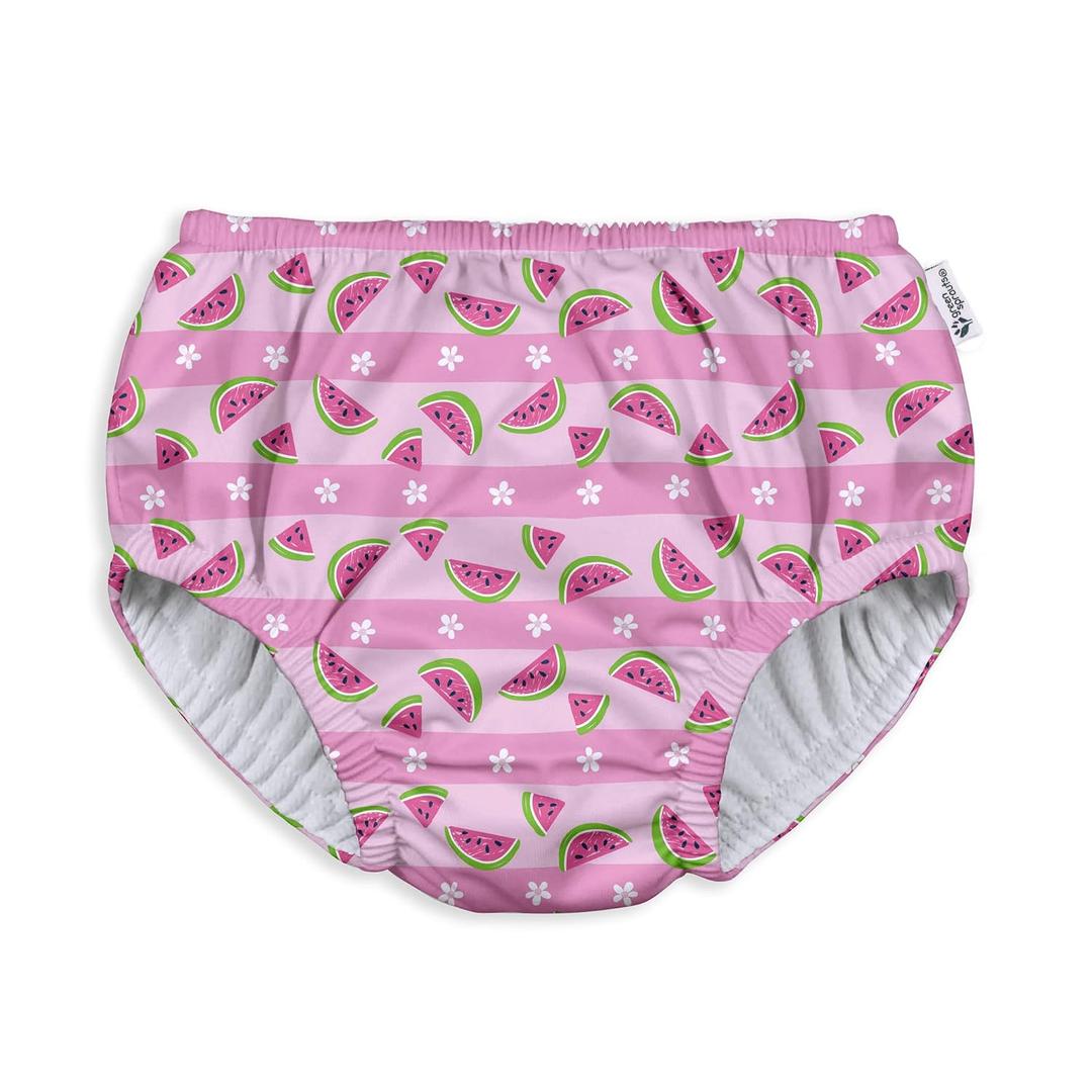 green sprouts baby girls Pull-up Reusable and Toddler Swim Diaper, Light Pink Watermelon Stripe, 12 Month US