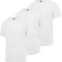 Mens T-Shirts Multi Pack Crewneck Cotton Tee Short Sleeve Classic Pullover Basic Summer Tops (White, S)