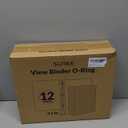 SUNEE 1/2 Inch Binders 3 Ring 12 Pack Bulk, 3 Ring Binders Clear View PVC-Free (Fit 8.5x11 Inches) for School or Office Supplies, White