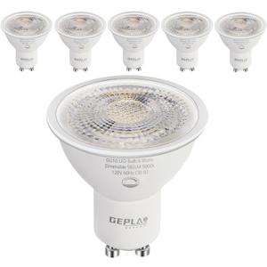 GEPLAD 6 Pack GU10 LED Spotlight Bulbs,Dimmable, 5000K Daylight 582LM, 50W or 60W Halogen Equivalent,6W Recessed Light Bulbs for Kitchen, Range Hood, Living Room, Bedroom