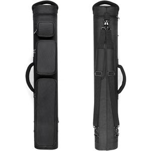 12-Hole Premium Nylon Pool Cue Case – Holds 8 Shafts & 4 Butts,Durable Double Shoulder Strap Design with 3 External Pockets 8X4/3X6 Options, Large