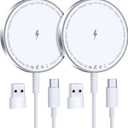 for MagSafe Charger: Magnetic Wireless Charging Pad for iPhone 17 16 15 14 13 12 Series & AirPods 4-2 Pro, Strong Magnet, Aluminum Alloy, USB-C/A Ports, Ultra-Thin & Portable, Ideal for Desk & Bedside