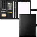 Professional Portfolio Leather Business Padfolio Notebook with Letter Size Clipboard, A4 Portfolio Binder & Organizer Folder (Excluding calculators)