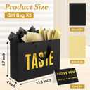 Epoesch 5 Senses Gift Bags for Him With Labels And Tissue Paper,12.6"X8.7"X4" Sight Smell Touch Taste Sound Black Medium Size Gift Bag for Men, Birthday, Anniversary, Wedding, Valentine'S Day