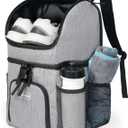 Mangrove Bowling Ball Bag, 2024 Bowling Backpack for 1 Ball, Bowling Bags with Padded Holder, Fits Bowling Shoes Up to Mens Size 14 and Accessories (Gray)