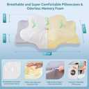 DONAMA Cervical Pillow for Neck and Shoulder Pain Relief, Cooling Contour Memory Foam Pillow, Dual-Height Ergonomic Neck Support Pillow for Side Back Stomach Sleepers with Removable Pillowcase
