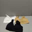 Vermilion Bird Women's 3 Pack Seamless Comfortable Sports Bra with Removable Pads M/ Shirt Size 6, 8 Black &White &Nude