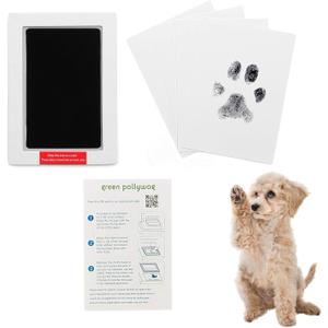 Green Pollywog | Extra-Large Clean Touch Inkless Ink Pad for Pets | Paw/Nose Prints for Dogs & Cats Non-Toxic | Paw Print Stamp Kit | Dog Paw Print Kit | Cat Footprint Keepsake (1-Pack)