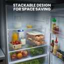 Egg Holder for Fridge Organization - 30 Slot Egg Organizer for Refrigerator with Rolling Dispenser | 2 Layers with Locking & Detachable Trays