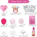 Classy Pink Bachelorette Party Decorations - Rose Red Hot Pink Balloons Bride To Be Balloons Fringe Curtain for Girls Last Rodeo Bridal Shower Bride To Be Bachelorette Decorations Naughty