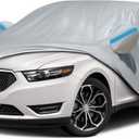 Car Cover for 1986-2026 Ford Taurus, Waterproof Custom-fit All Weather Sun Rain UV Dust Snow Wind Protection Outdoor Taurus Full Car Cover with Door Zipper and Cotton Lining-Gray