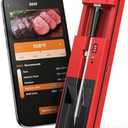 Wireless Meat Thermometer 6 Sensors Accuracy Digital Food Thermometer 0.5S Instant Read, IP67 Waterproof for BBQ, Grill, Smoker, Oven, Air Fryer,Red