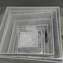 10 Pcs White Acrylic Buffet Risers with Mini Sign and Marker, Food Display Stands for Buffet Table Party Catering Dessert Jewelry Collectibles, Acrylic Cube Nesting Boxes with Hollow Bottoms 8 Sizes (10" 9" 8" 7" 6" 5" 4" 4" 3" 3")