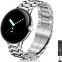 Yeahxing No-Gap Metal-Band for Google-Pixel Watch-2 - Stainless Steel Band for Google Pixel Watch 4/3/2/1 41mm 2025, Adjustable Wristband for Men Women (Silver) Size: for Pixel Watch 4/3/2/1 41mm